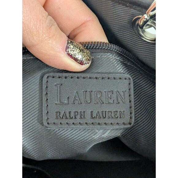 Lauren Ralph Lauren Vintage Houndstooth Brown Mini Tote British Inspired Bag - Picture 11 of 13